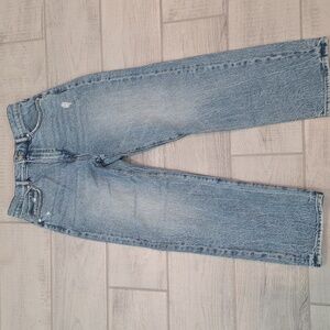 LOFT Women's Size 4 The Straight Jeans Distressed Faded Look Stretch